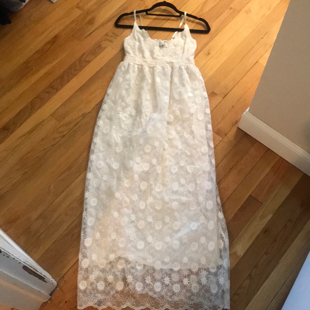 Cream Lace Boho Maxi dress